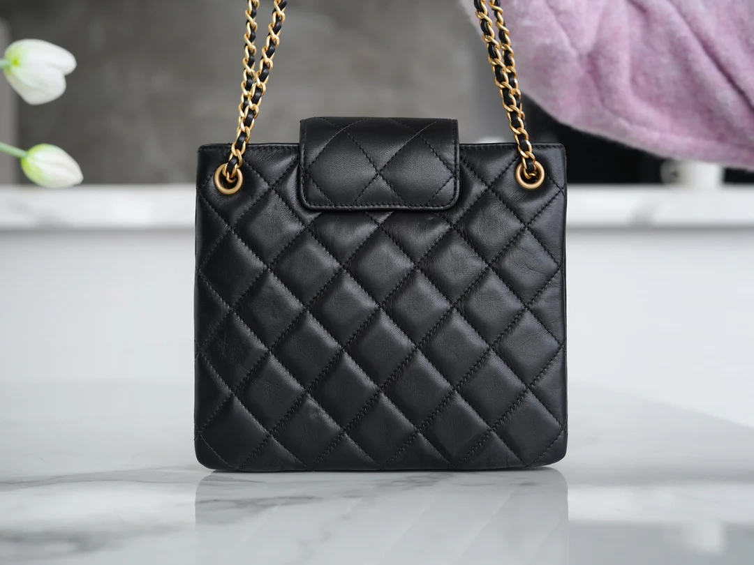 Новинка весны от Chanel - 24c - Ретро сумка через плечо с двойным логотипом C - Черная