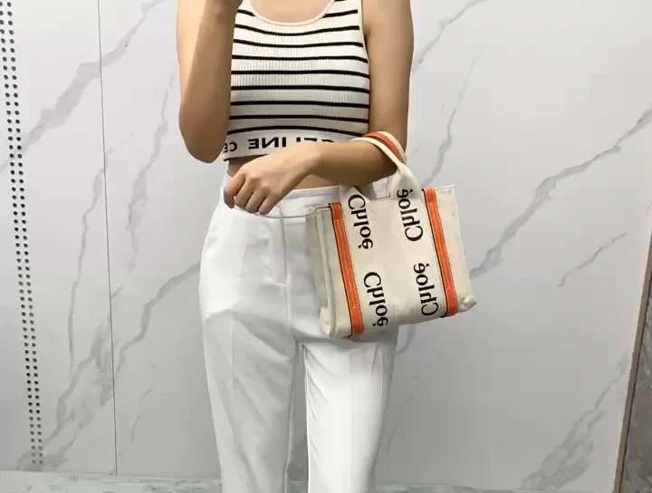 Сумка-тоут Chloe Woody - Маленькая - Оранжевая