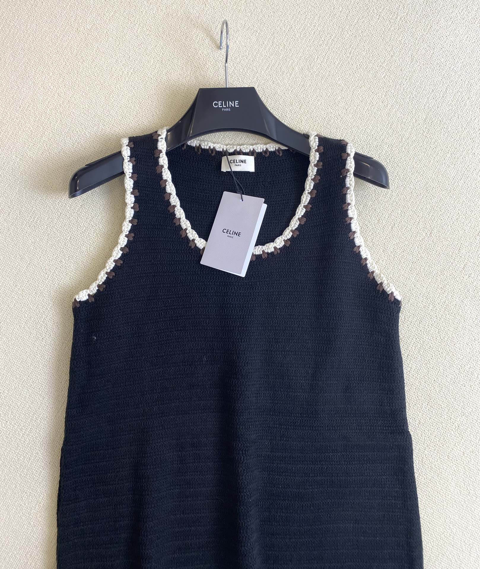 Celine - 2403 - Новое вязаное макси-платье без рукавов для ранней весны - Синее