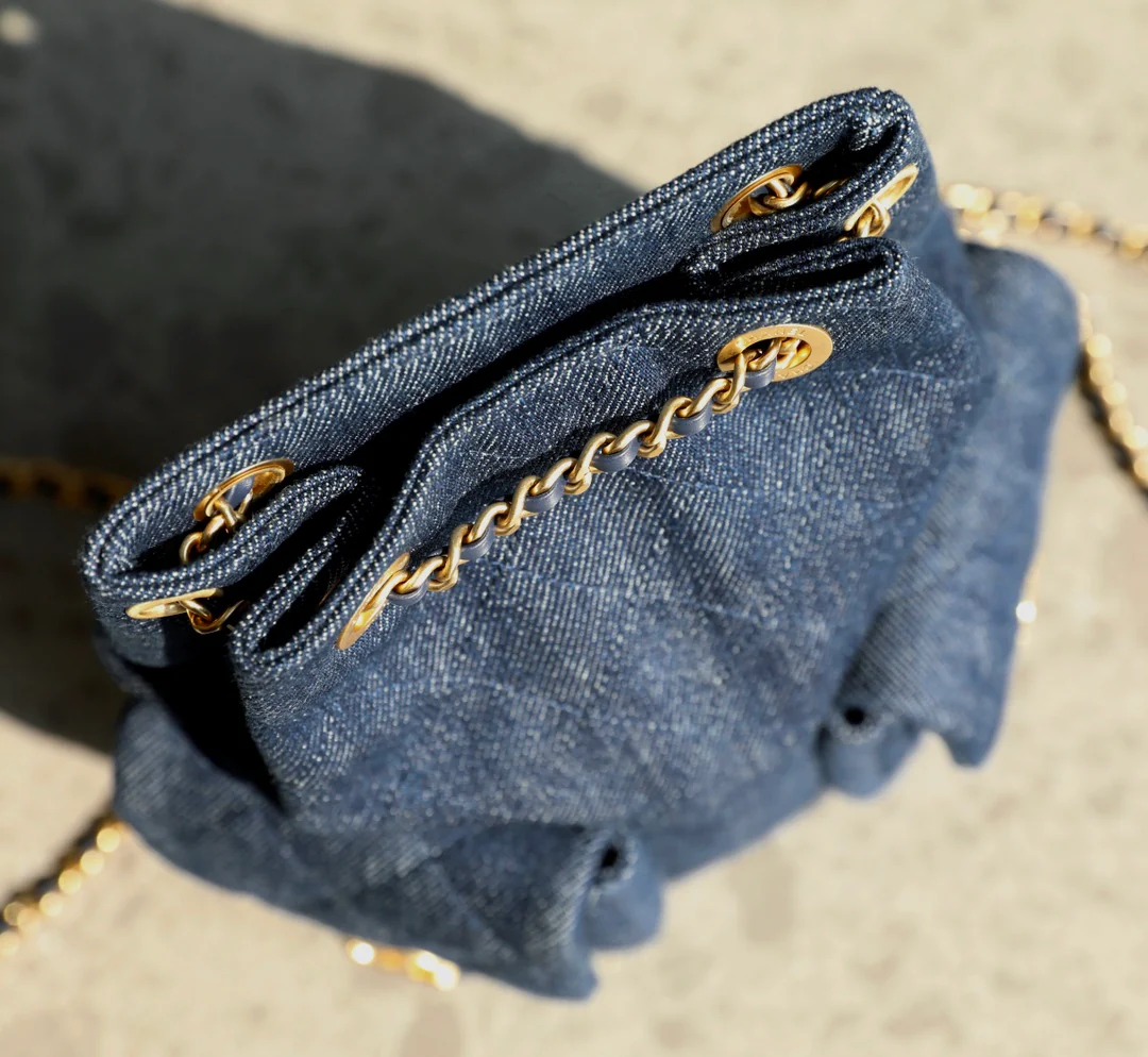 Рюкзак Chanel 25c на завязках — темно-джинсовый