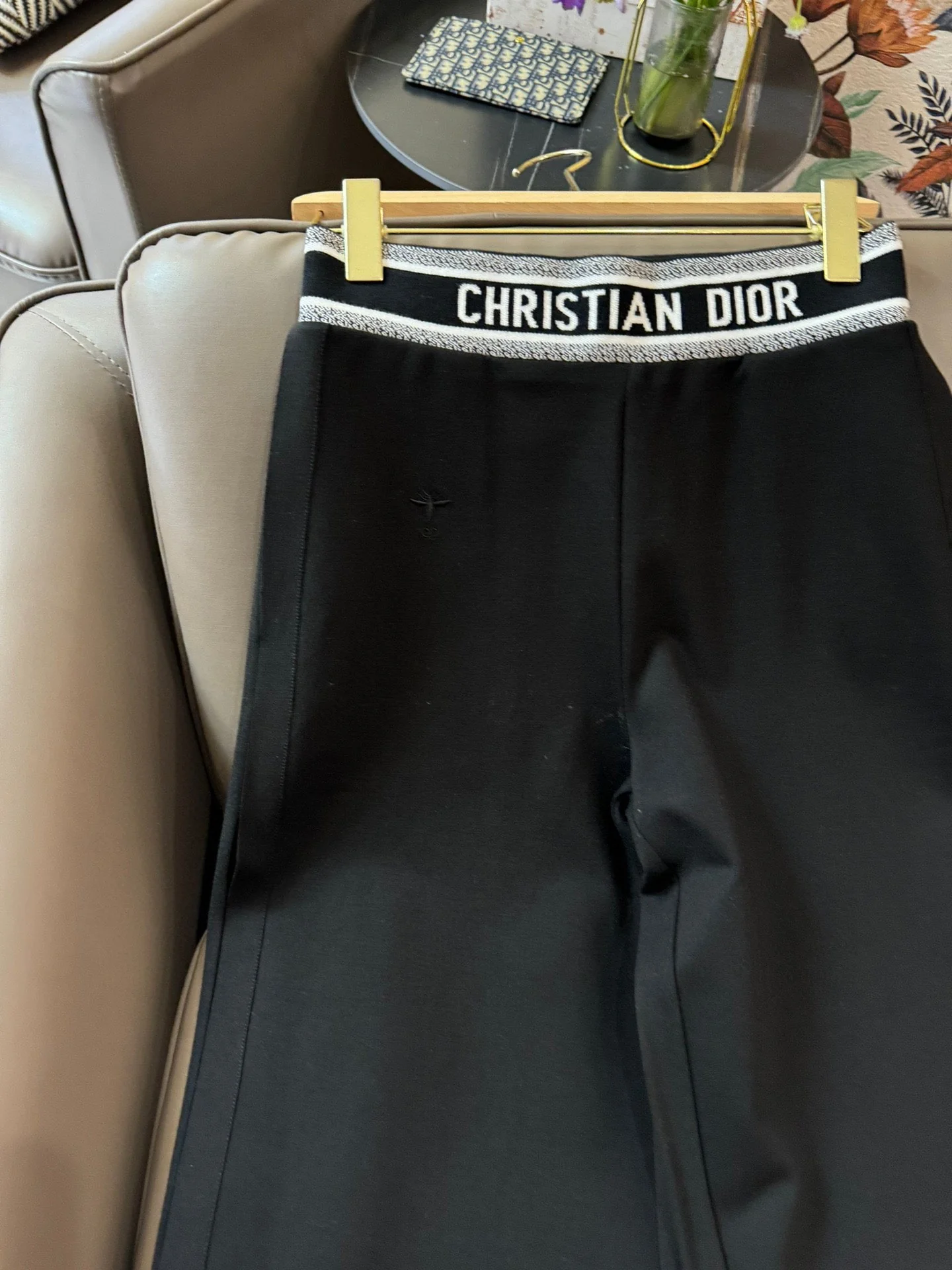 Брюки Dior 2403-24ss с вышивкой букв, широкие штанины