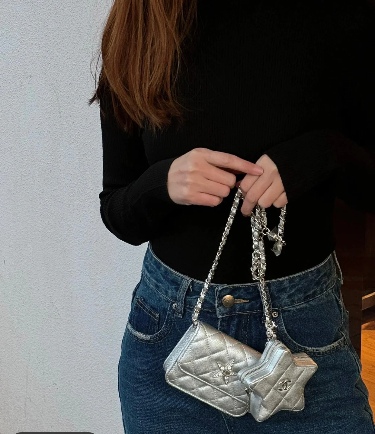 Новинка весны/лета от Chanel - Мини-сумка через плечо Chanel 24c - Серебристая