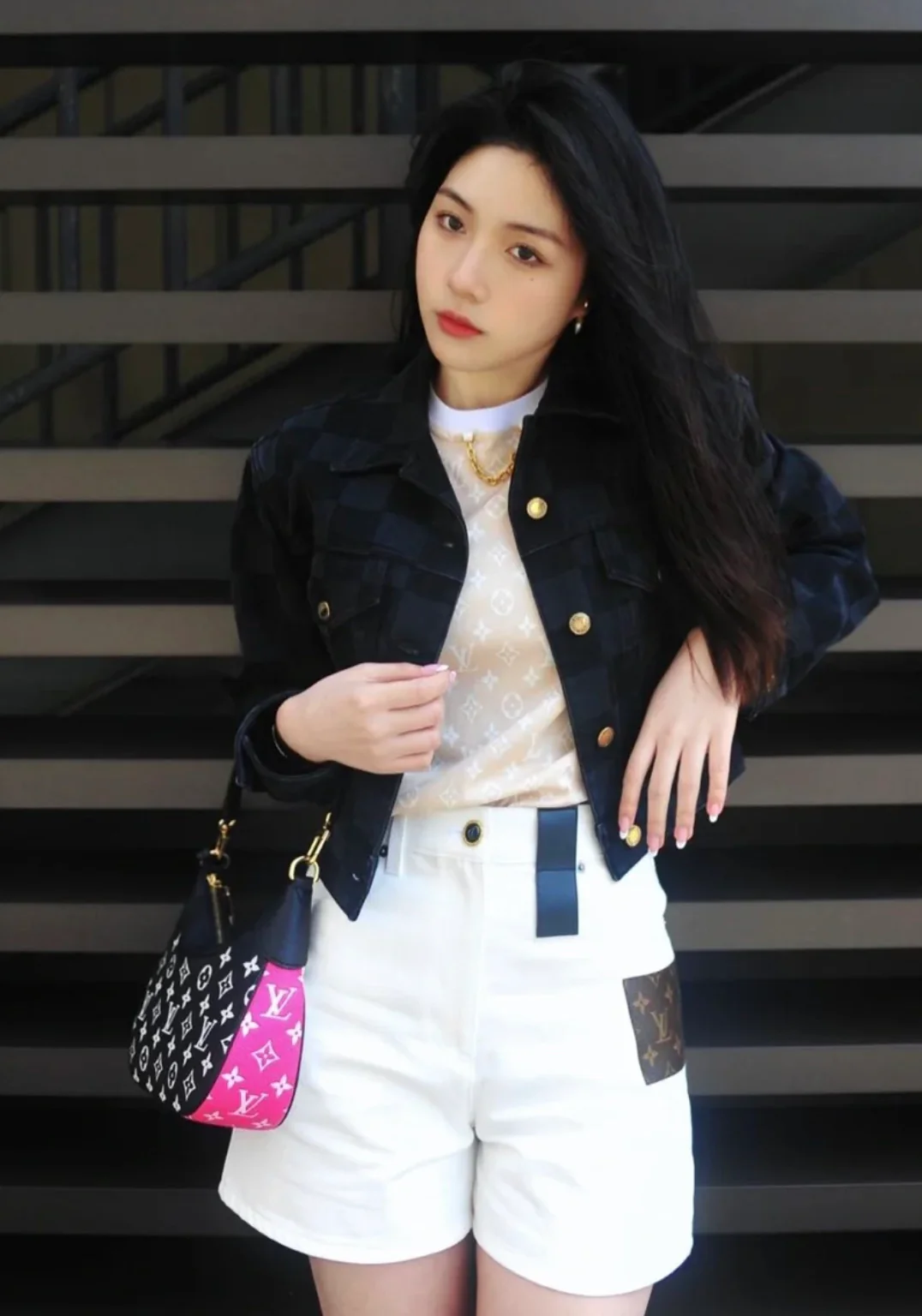 m46091-LV-bagatelle-bb сумка подмышку - черно-белая