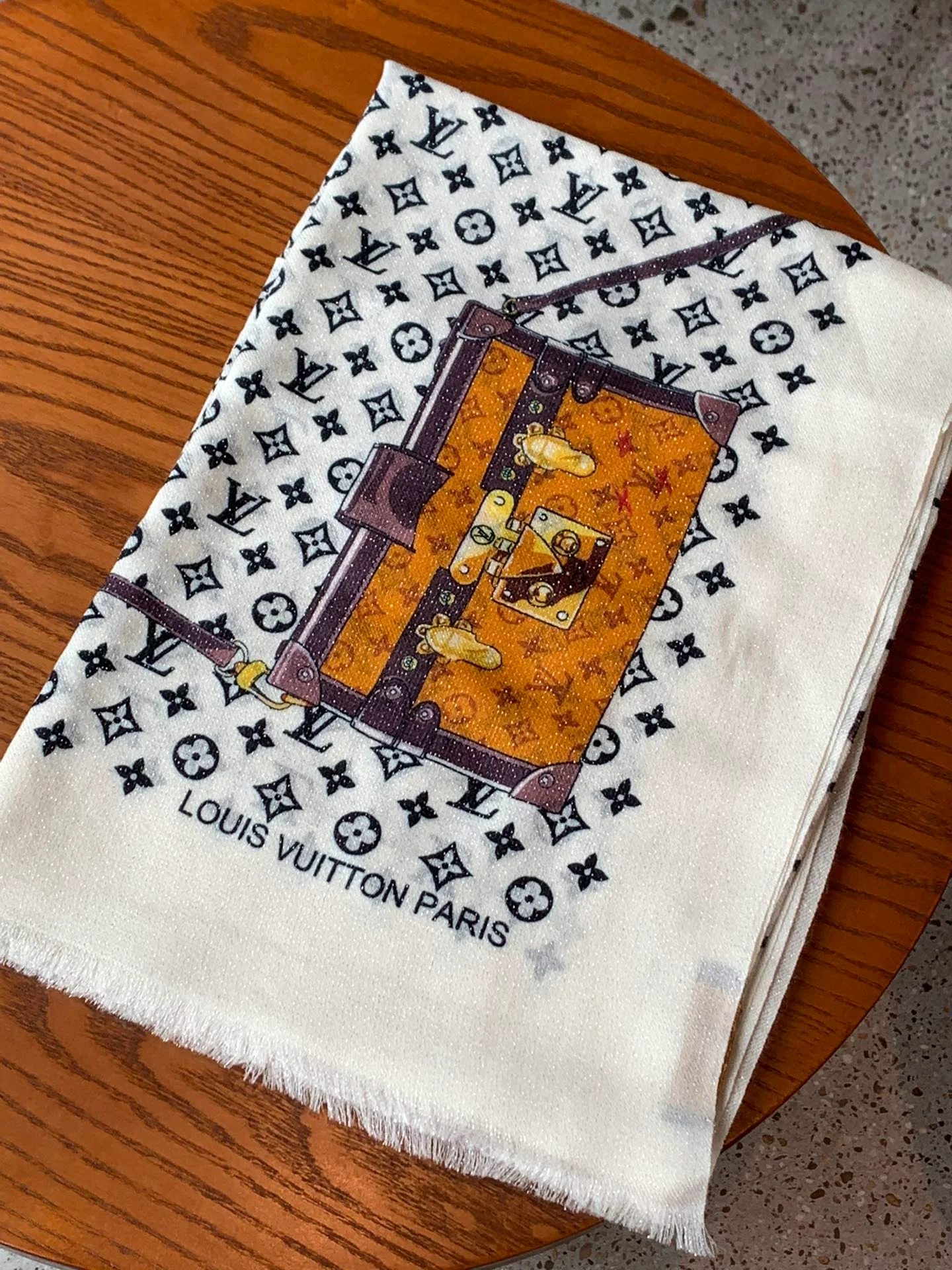 Шарф LV Le Tout Paris - 110-200 см - Кашемир - Белый