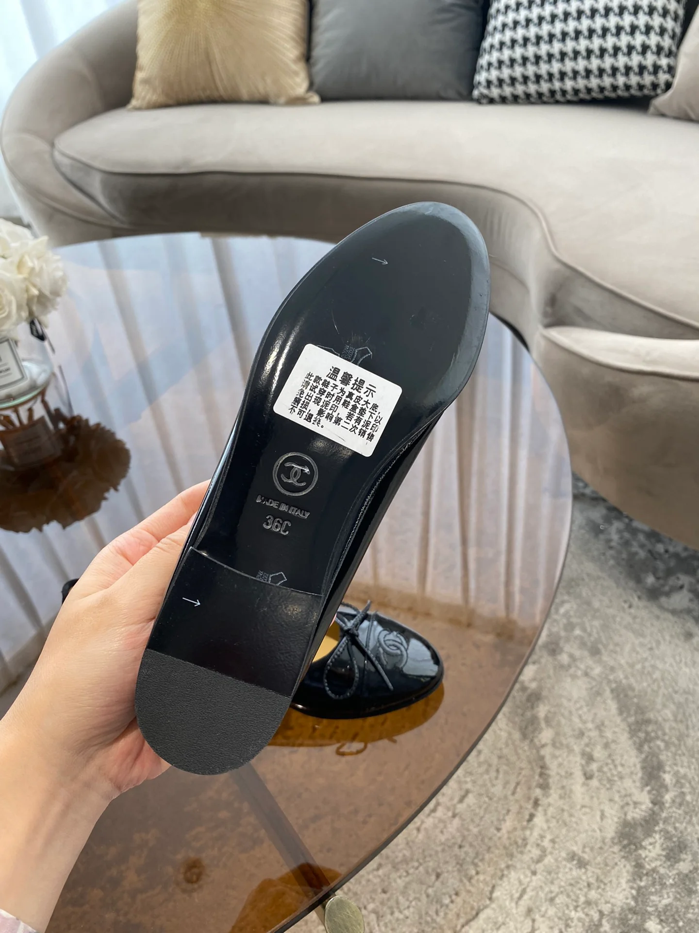 Балетки Chanel - глянцевые черные