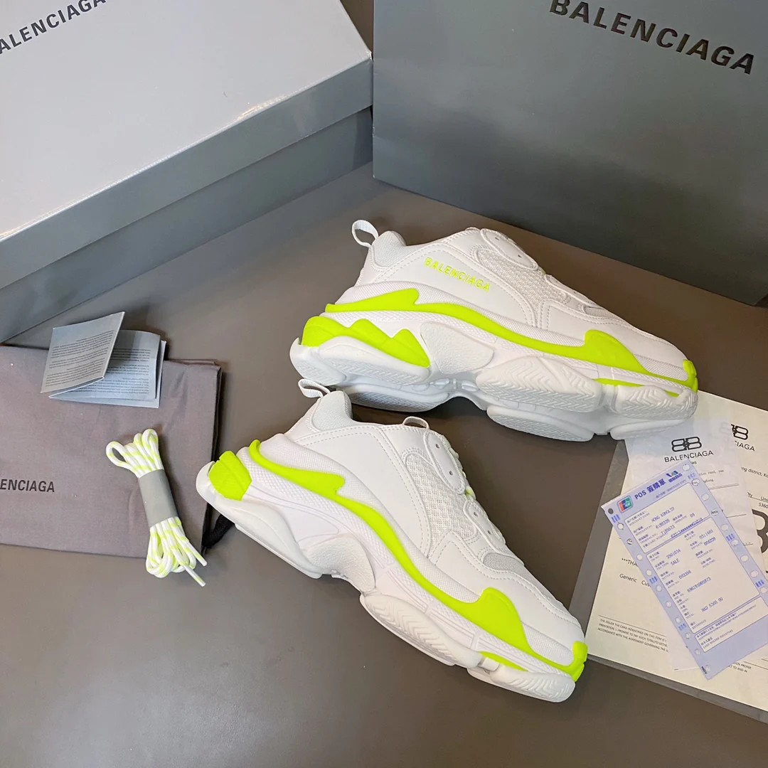Кроссовки Balenciaga Triples Sporty Chunky — белые и желтые