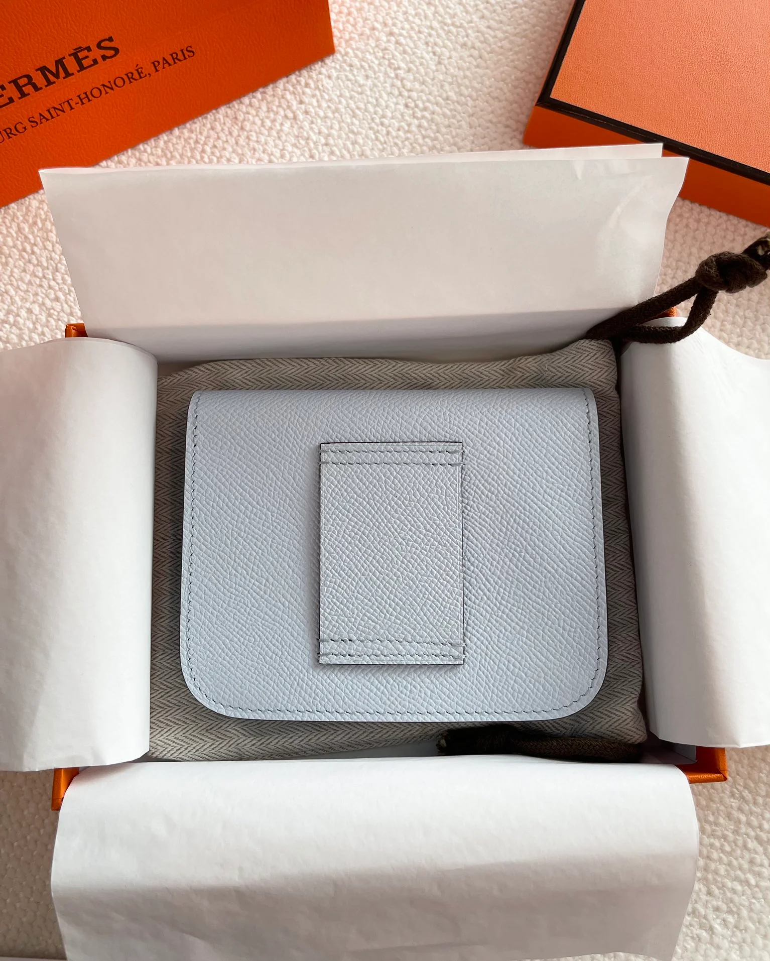 Hermes Constance Mini 19 - Туманно-голубой - Эпсом - Золотая пряжка