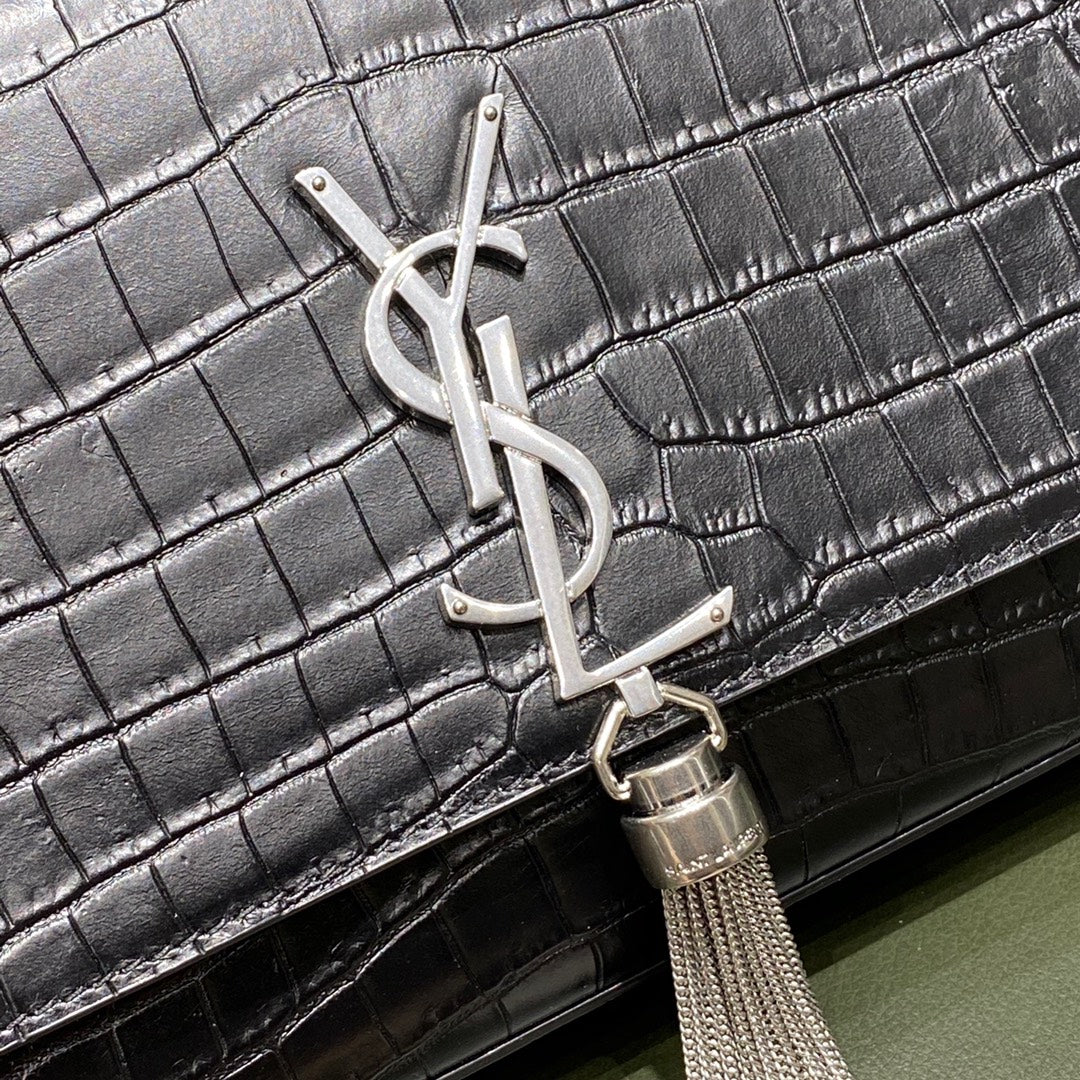 Сумка YSL-kate с цепочкой и крокодиловым принтом