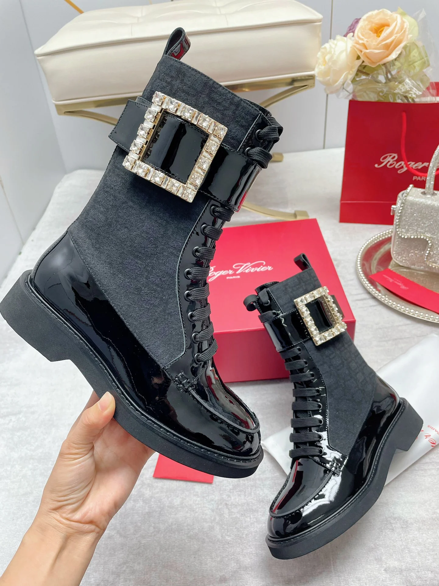 Обувь RV - Новинки весны/лета 2022 - Ботинки до середины икры - Серые