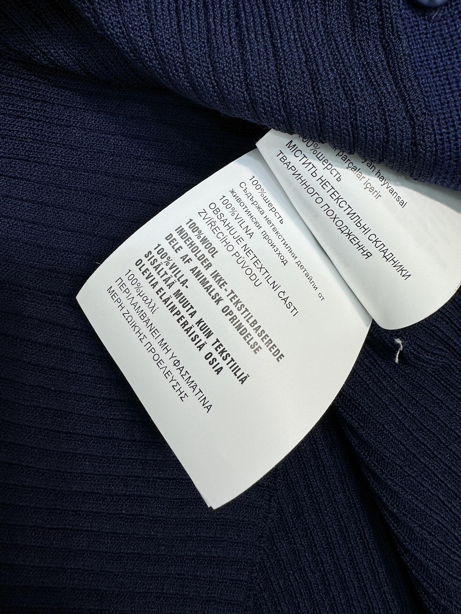 Miu Miu - 2404 - Вязаный кардиган с длинными рукавами и воротником-поло в стиле колор-блок - темно-синий