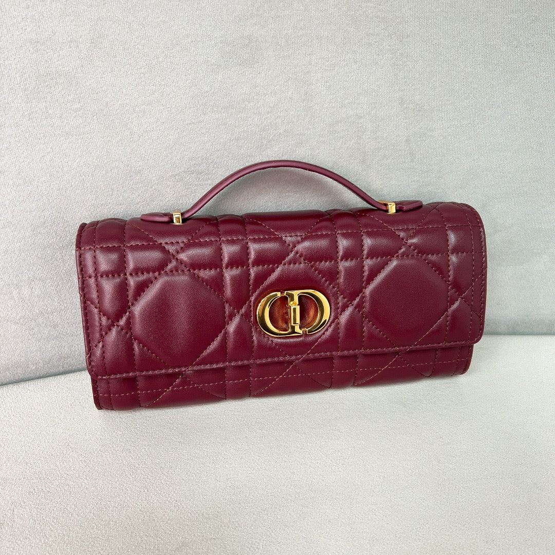 Клатч Dior Caro бордового цвета