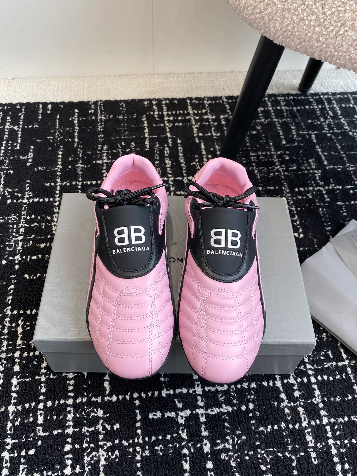 Повседневные бейсбольные кроссовки Balenciaga 2024 — розовые