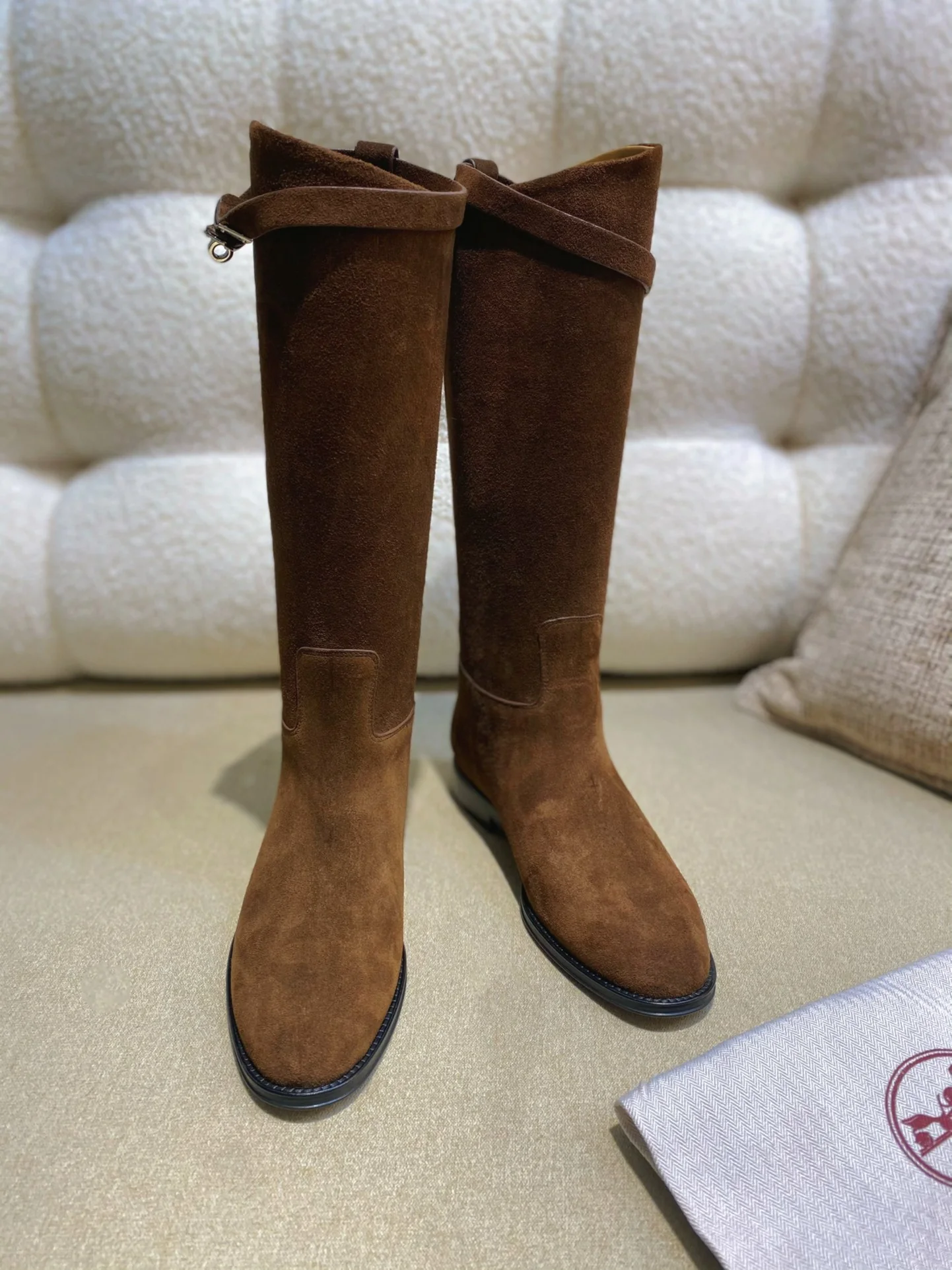 Высокие сапоги Hermes 2024 - Кофейно-коричневый