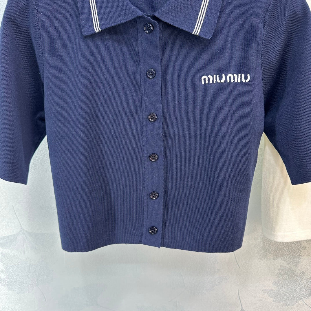 Miu Miu - 2404-24 Кардиган с короткими рукавами, новая модель для ранней весны.