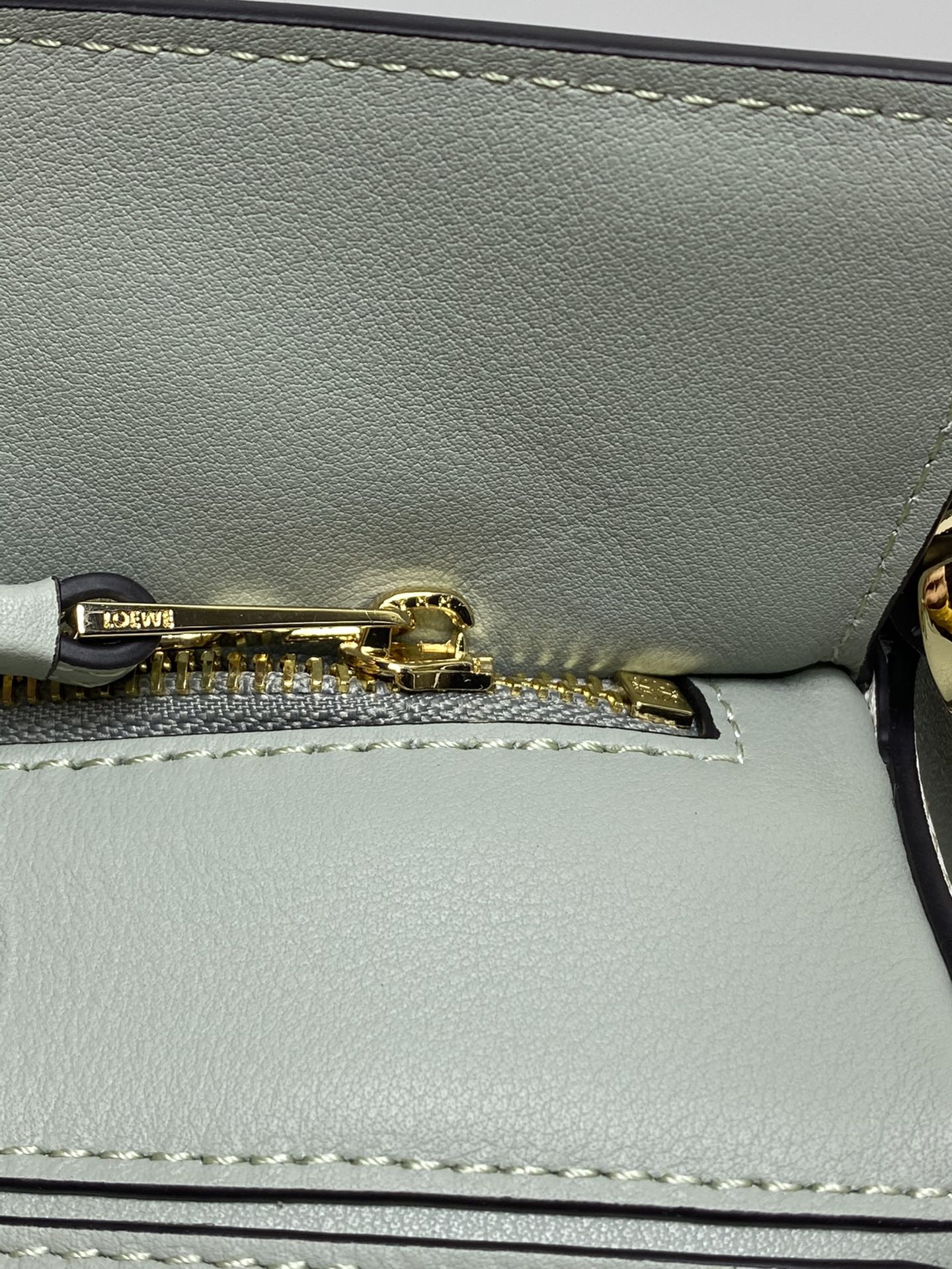 Loewe - испанская телячья кожа - пазл - сумочка - маленькая - серо-зеленая