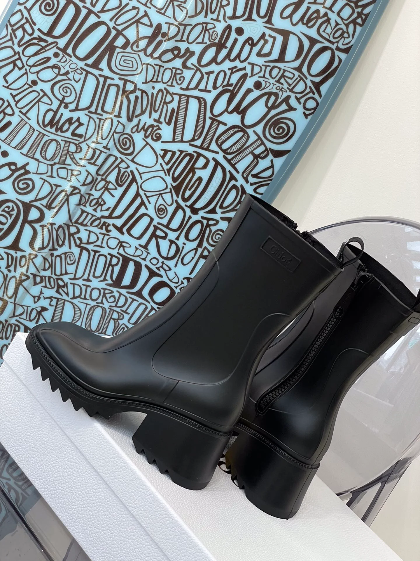 Обувь Chloe - Chloe - платформа - резиновые сапоги - черные