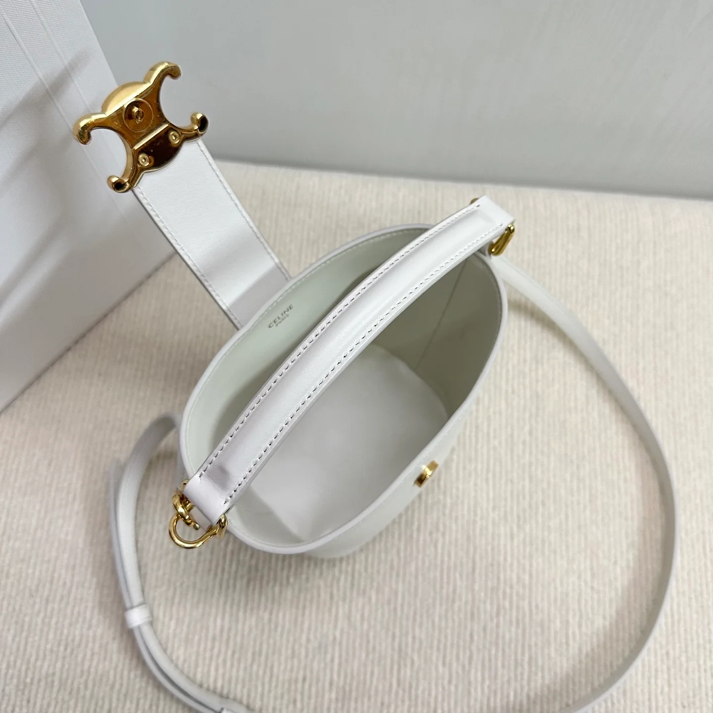 Сумка-ведро Celine Triomphe - Мини - Белая