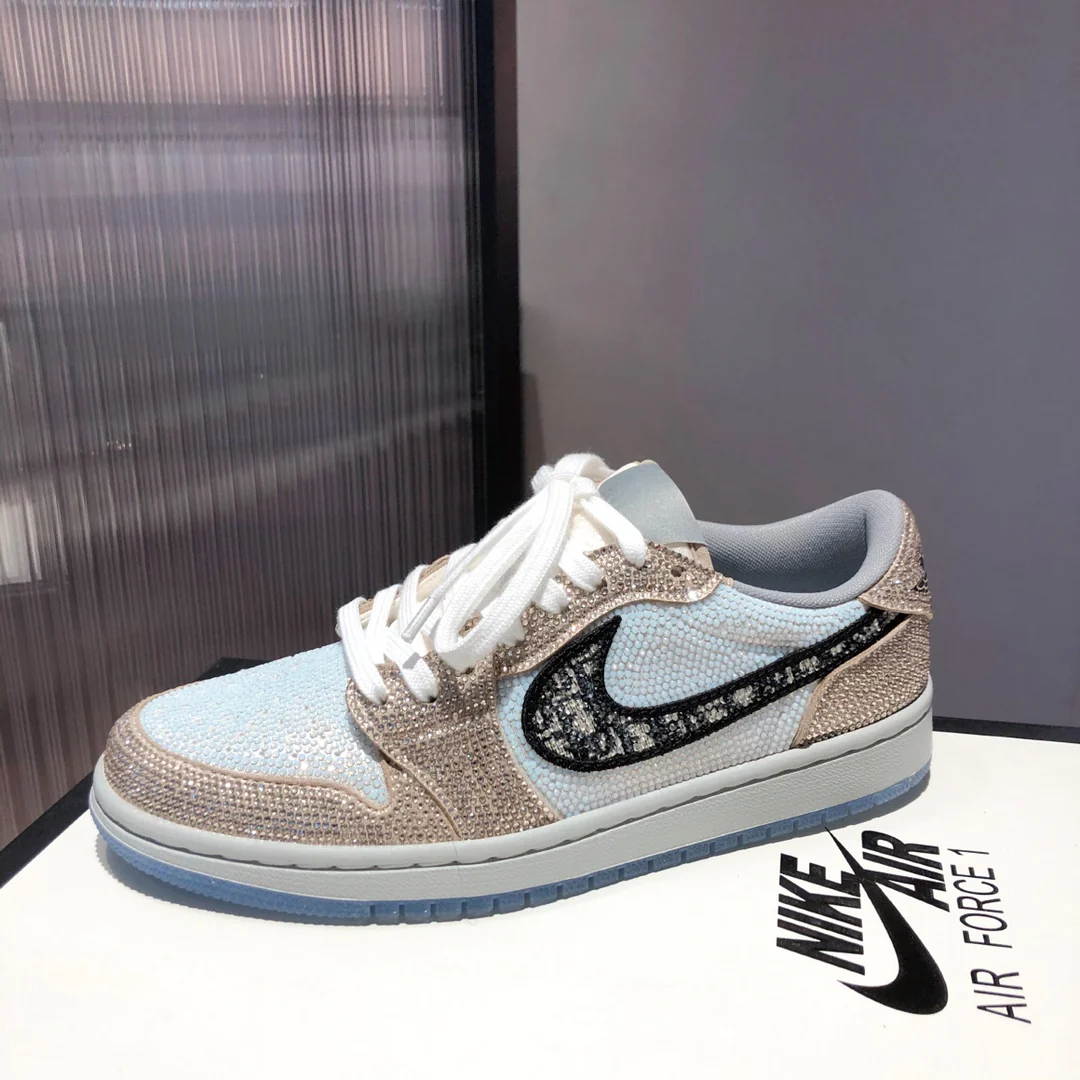 Dior-Nike Collaboration-Full Diamond-Force-Pink Orange