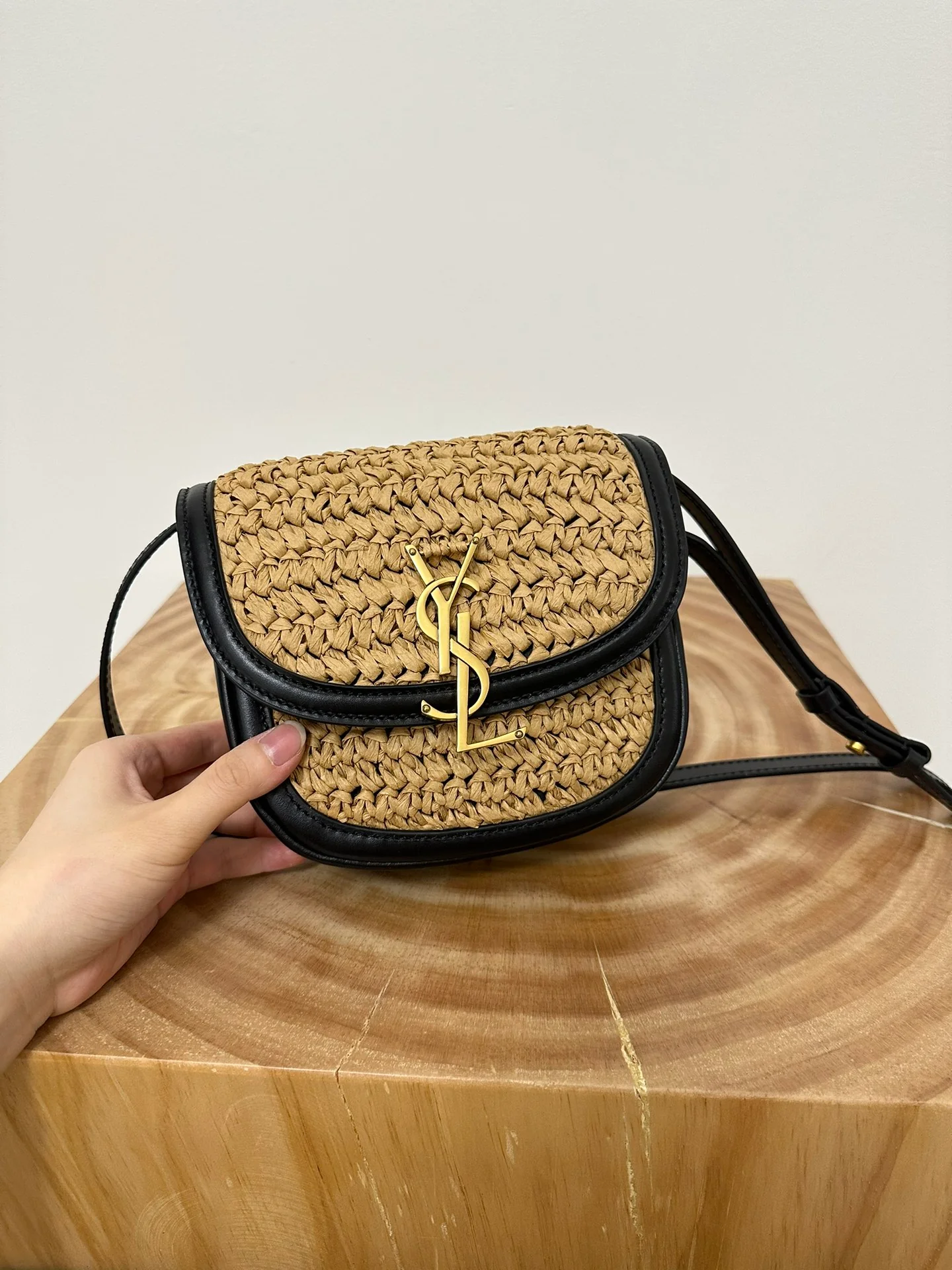 YSL-kaia-small-saddle bag-straw series