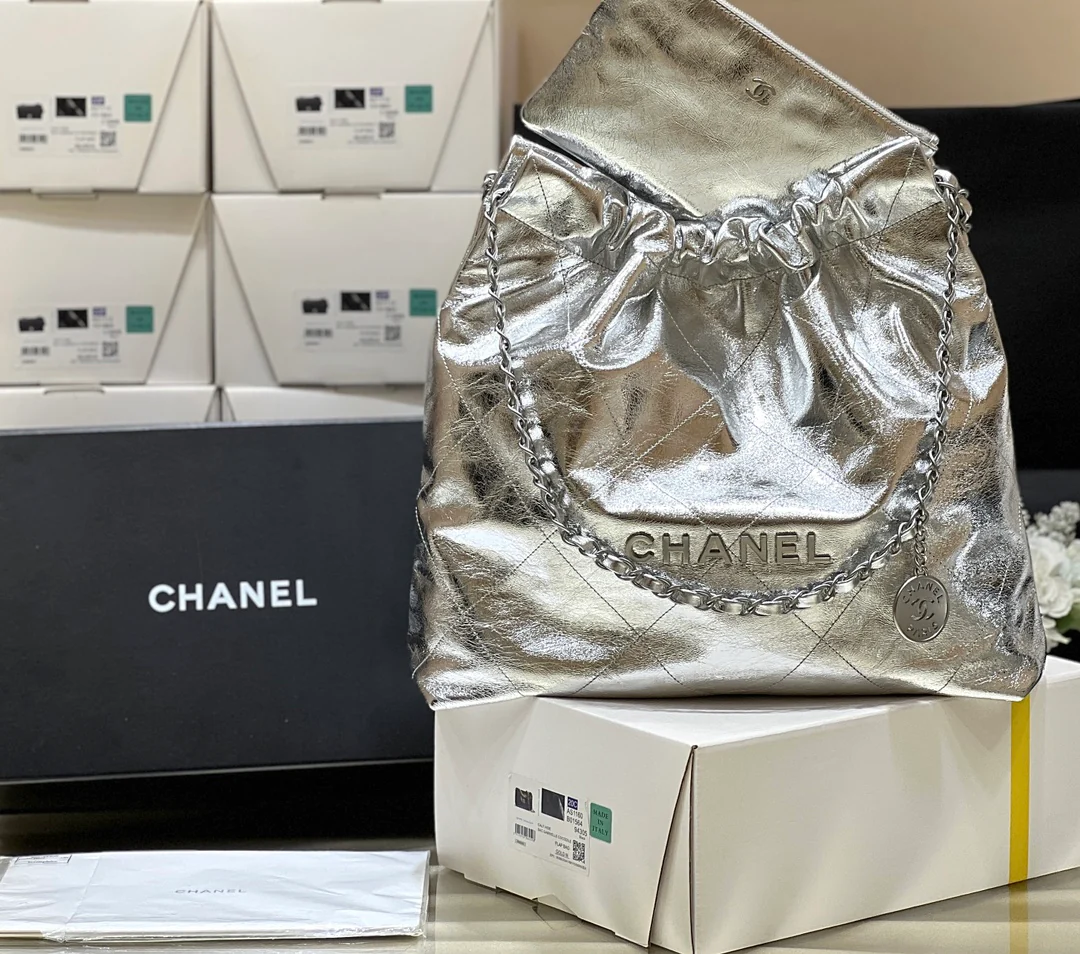 Сумка Chanel 25c 22 - Металлическая кожа - Серебристый