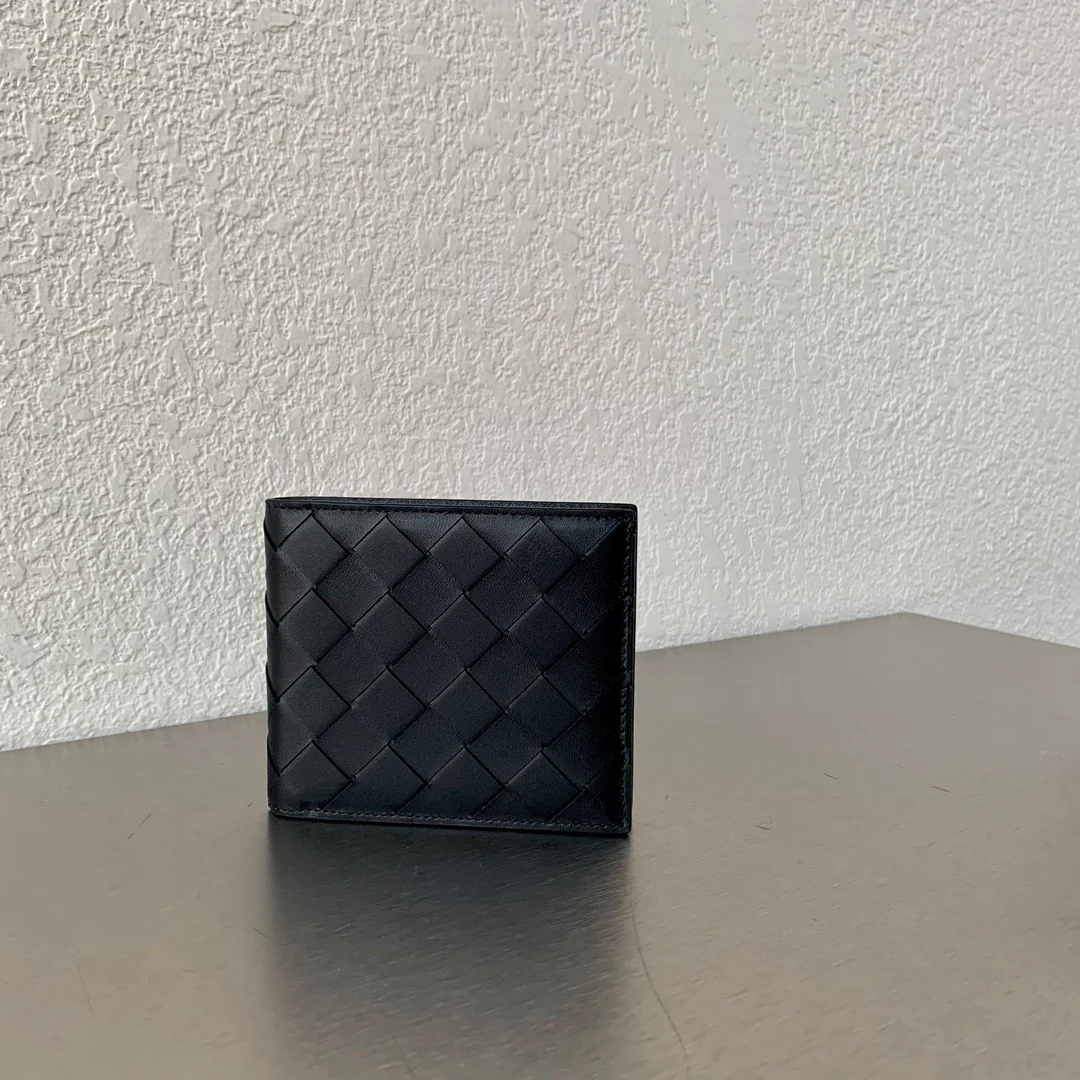 BV-大编织格子 短夹 羊皮 12×12cm