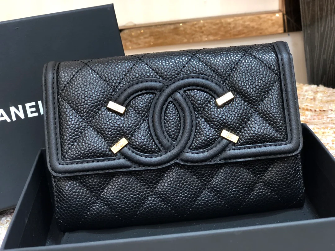 Chanel - Винтажная кожаная сумка CC - Застежка-клипса с откидной крышкой - Винтажная фурнитура
