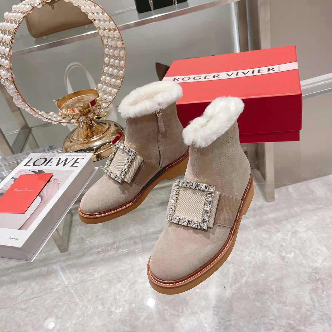 Новые уникальные ботильоны на каблуке RV, улучшенная версия, шерстяные ботинки.