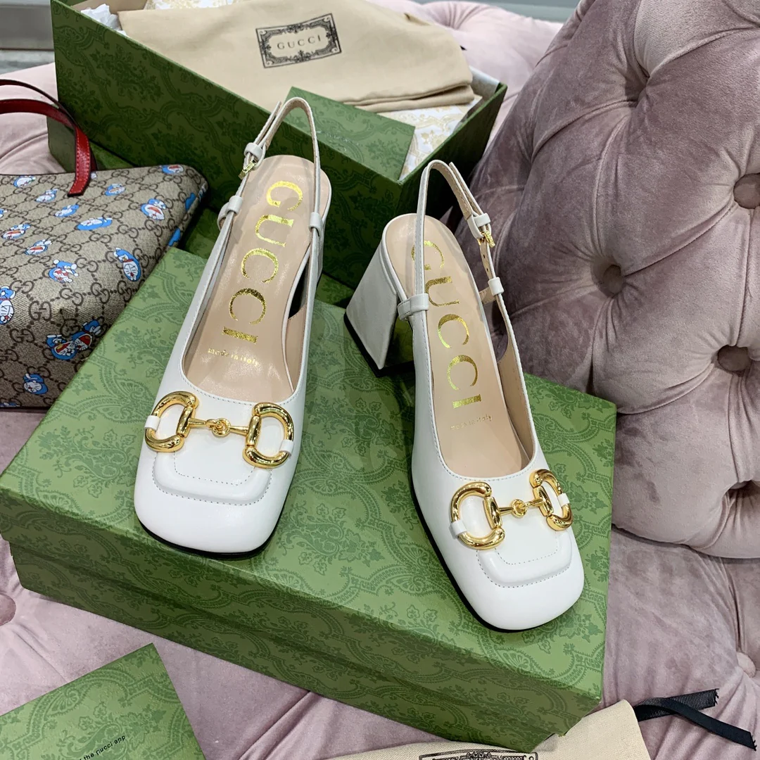 Сандалии Gucci в стиле ретро с квадратным носком и массивным каблуком