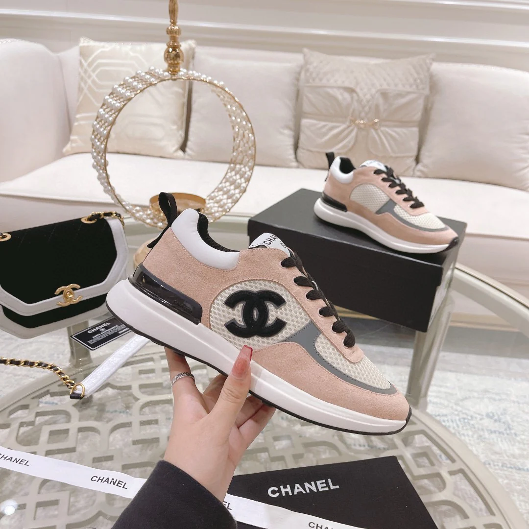 Классические спортивные повседневные туфли Chanel 22SS - розовые