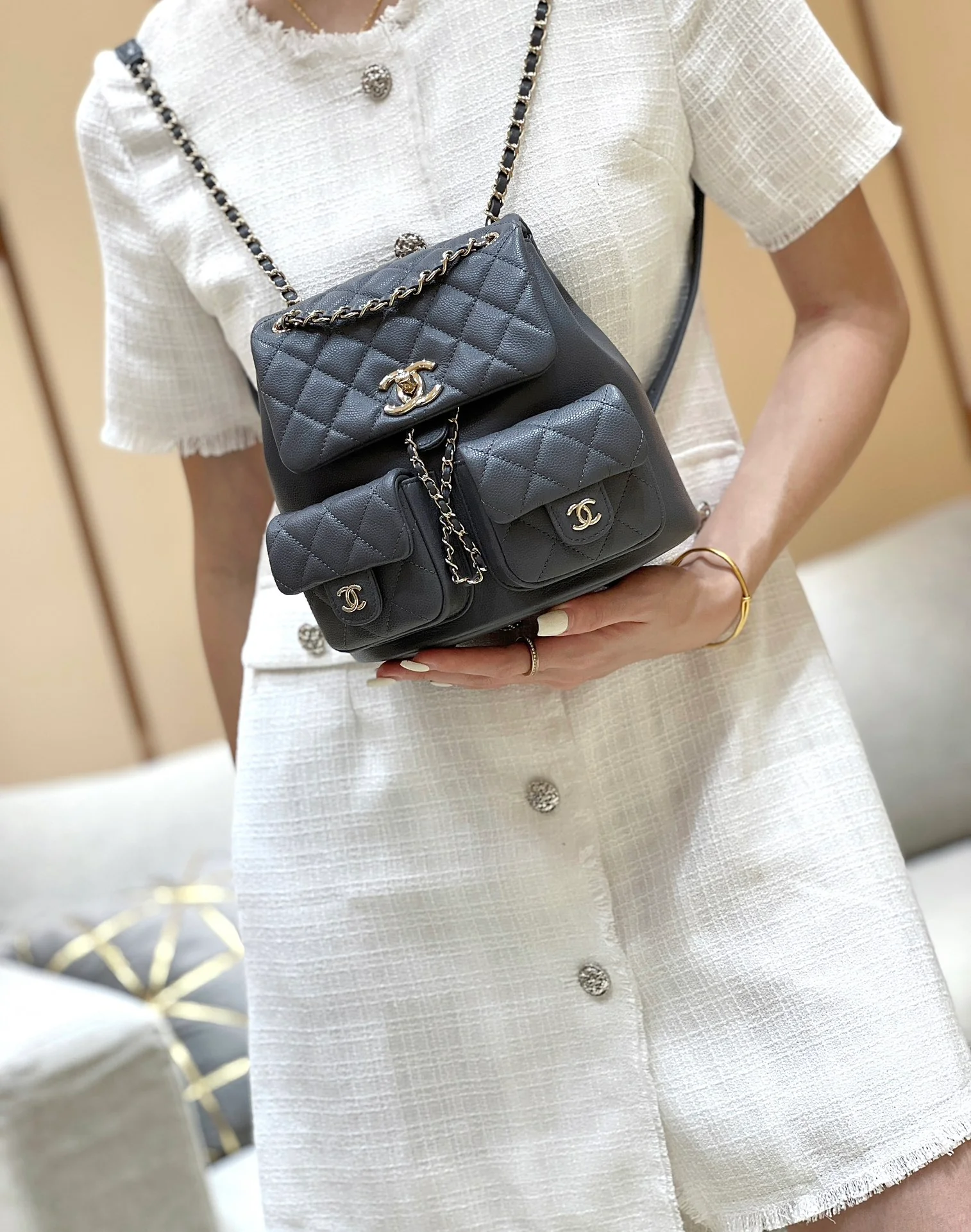 Рюкзак Chanel-Duma Frog — серый