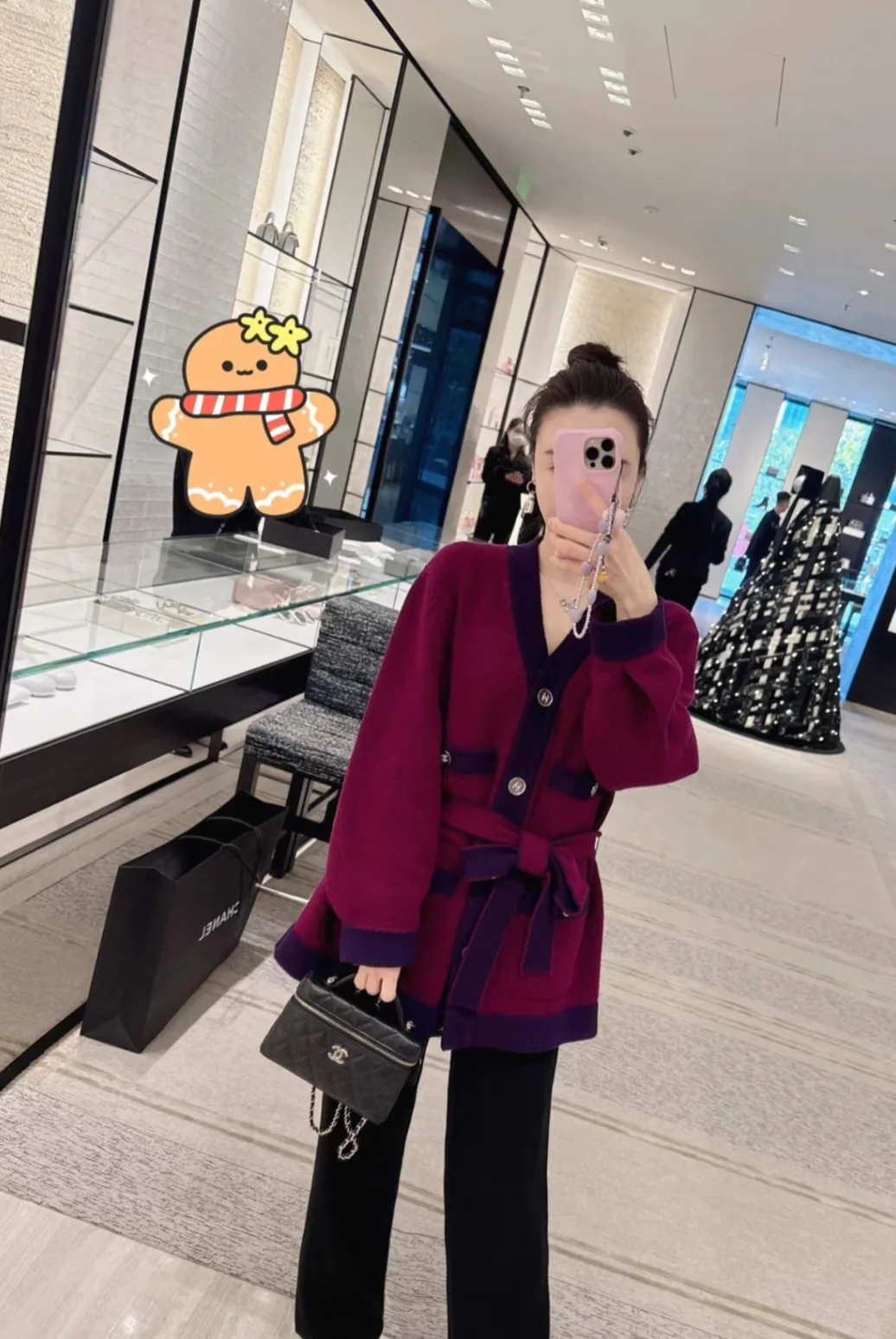 Длинный клатч-коробочка Chanel 25c-LP - черный