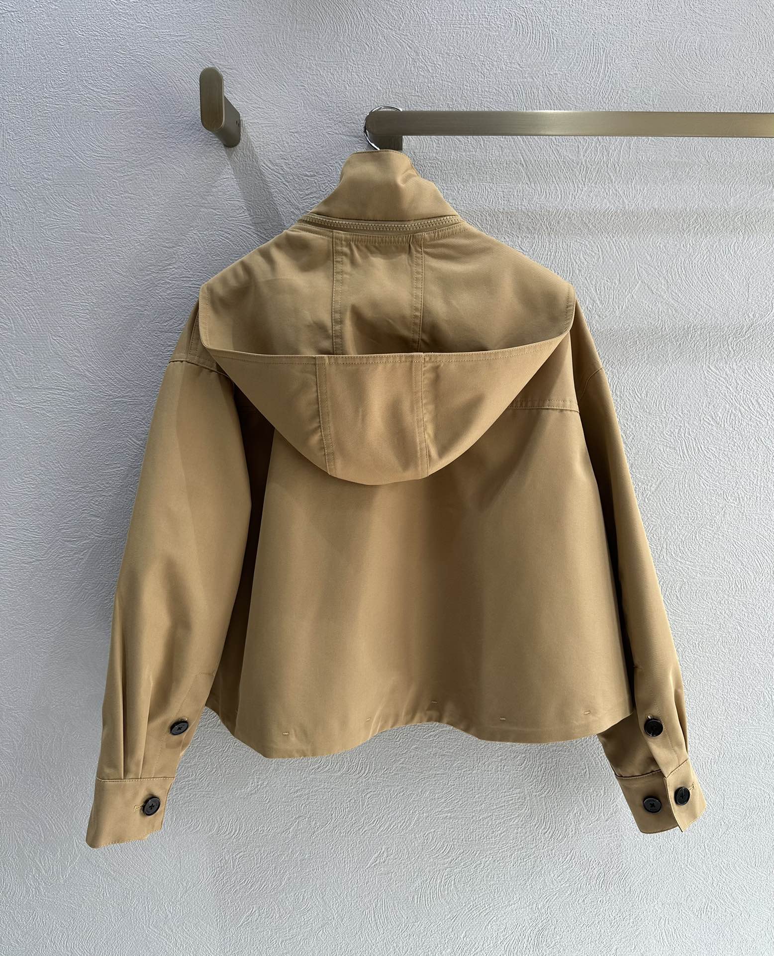 Celine -2403-24 Новинка ранней весны Тренч с воротником-стойкой и капюшоном - Съемный капюшон