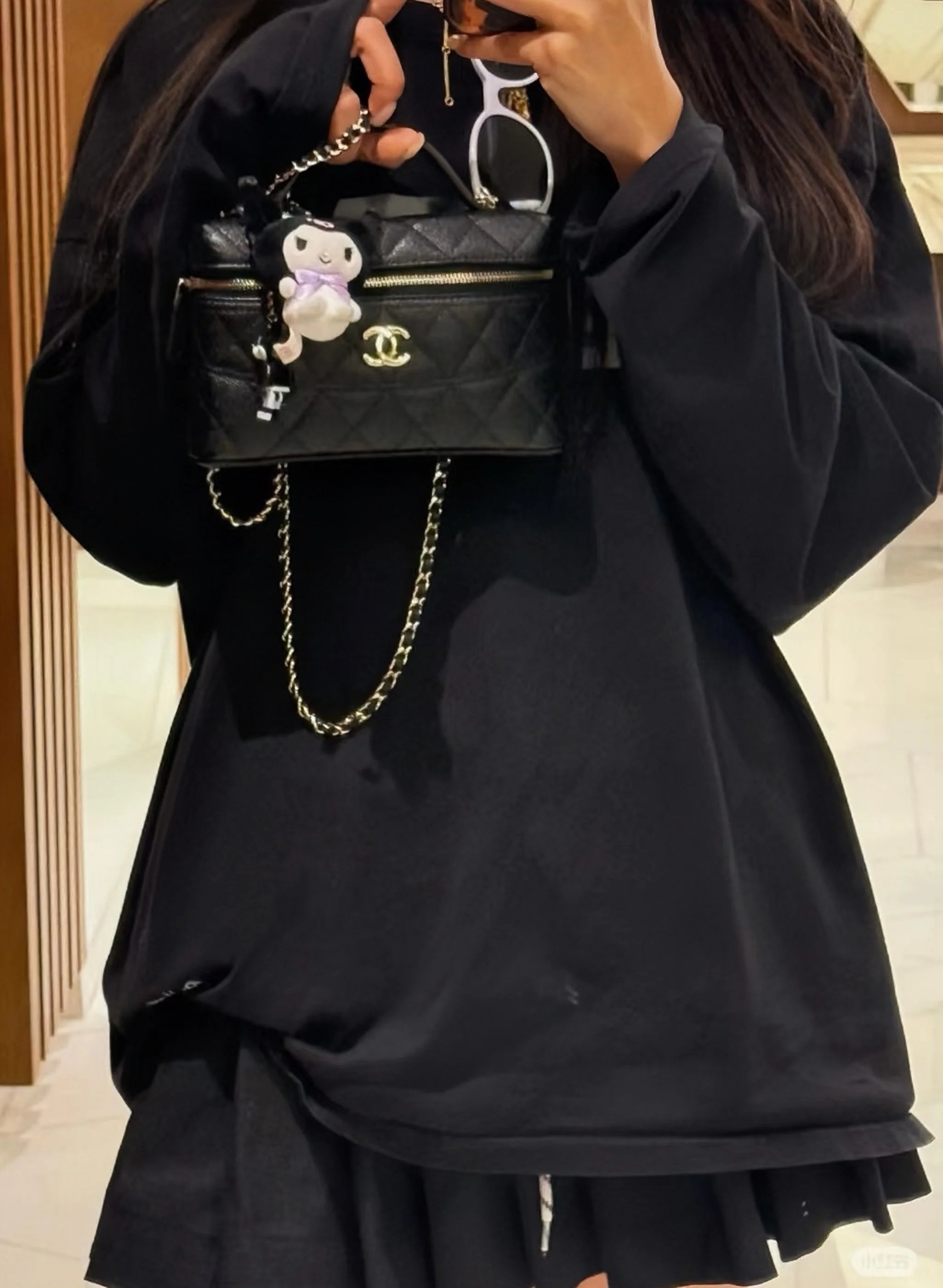 Длинный клатч-коробочка Chanel 25c-LP - черный