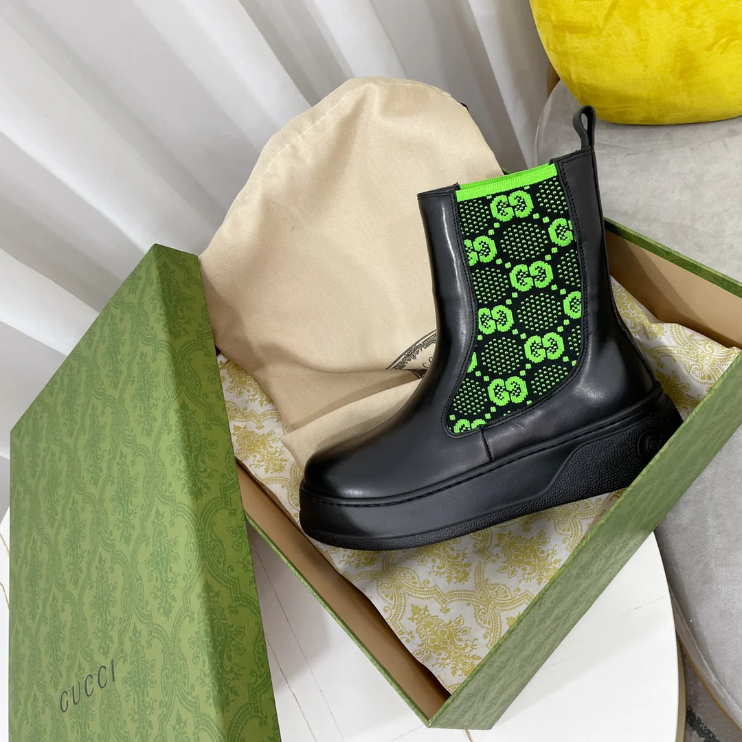 Новинка сезона осень/зима 2022 от Gucci - Ботинки челси - Черные