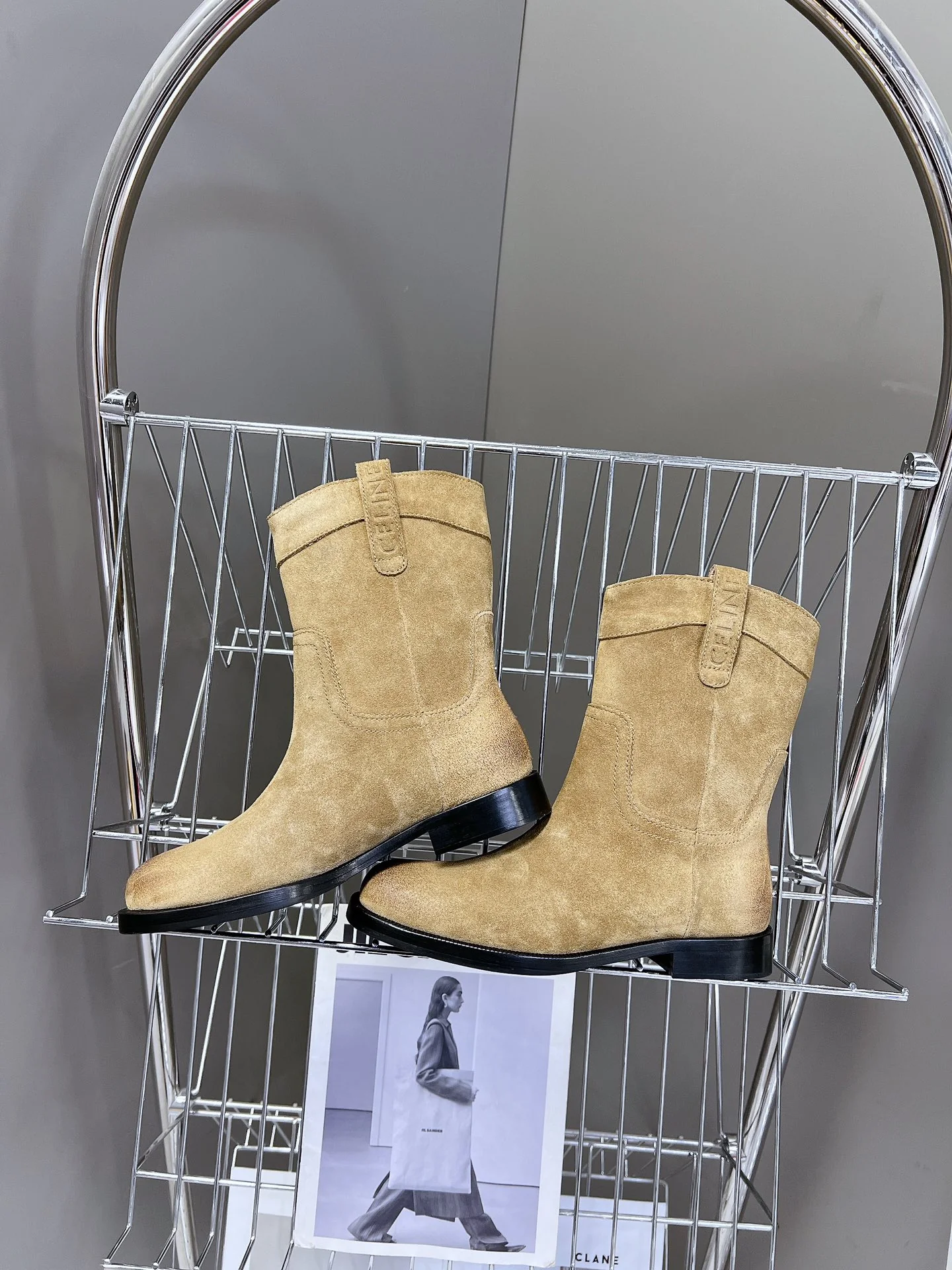 Ботильоны Celine 2024 из денима - коричневые