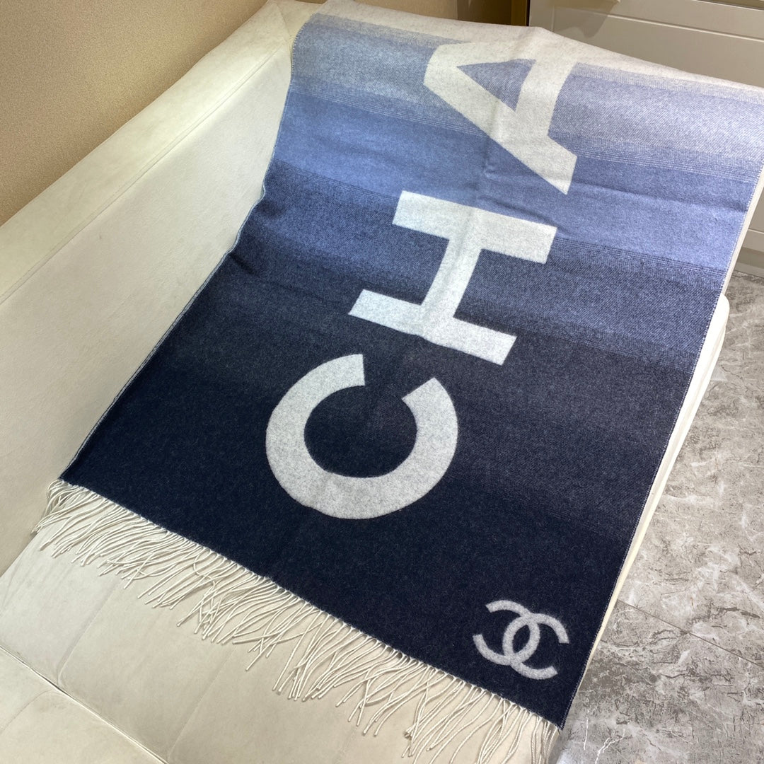 Шерстяной и кашемировый шарф Chanel - 70 см - 200 см - черный