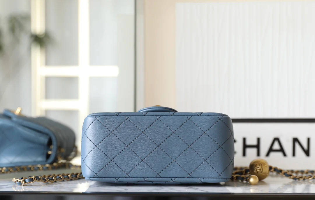 Chanel - CF Golden Ball Square Fat Man - Denim Blue