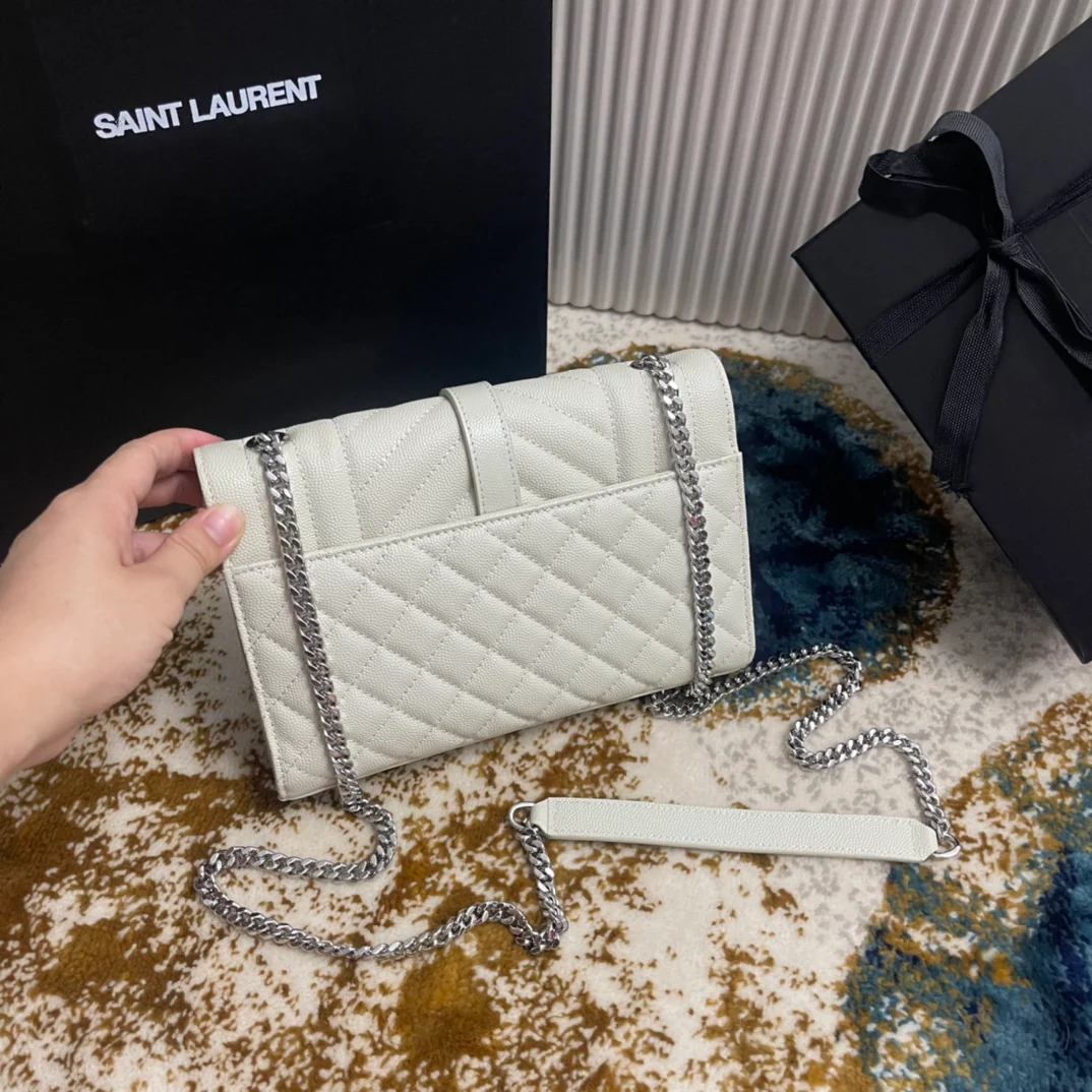 Сумка-конверт YSL с монограммой и икрой, V-образной ромбовидной стёжкой - 3 шт.