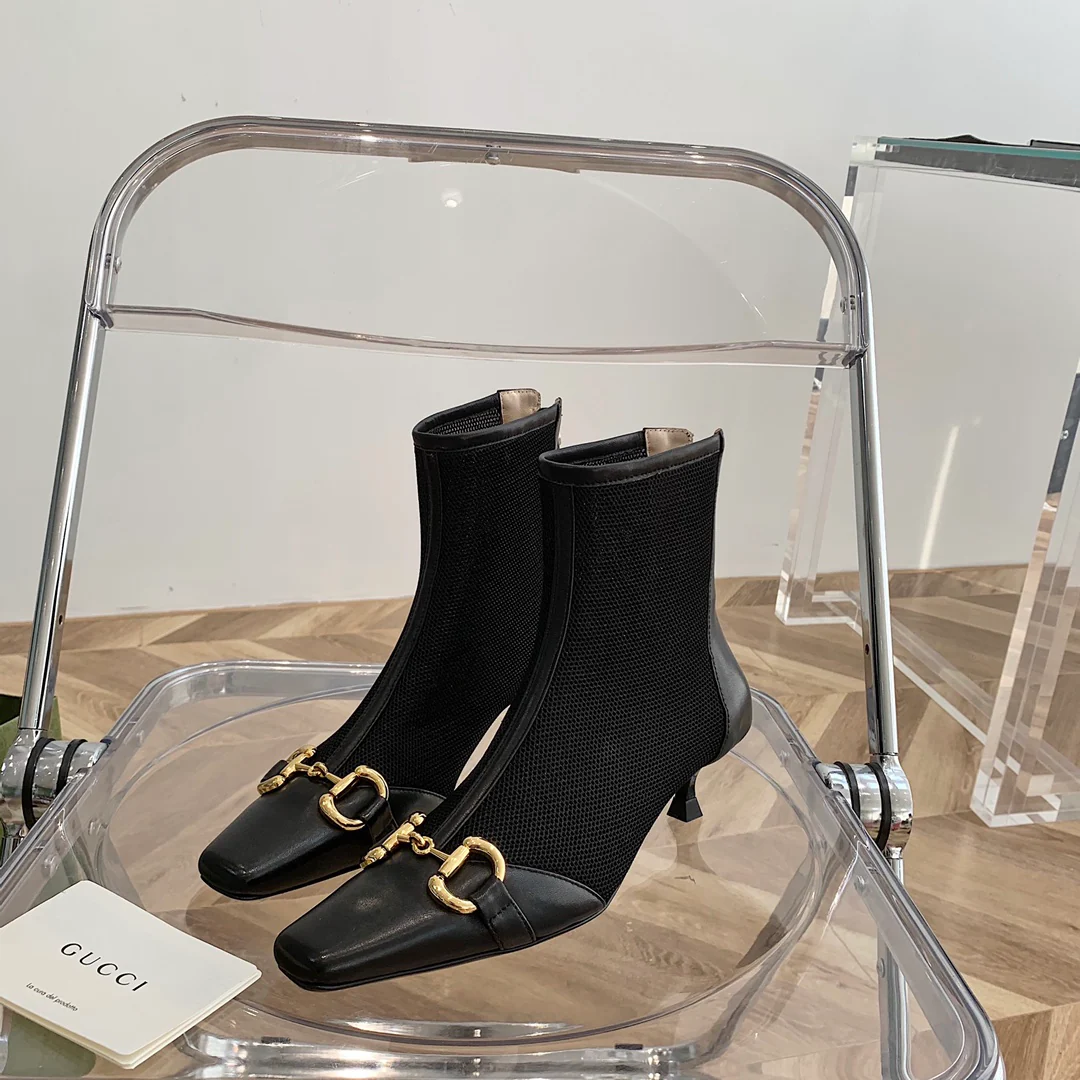 Ботильоны Gucci Street с пряжкой, острым носком и низким каблуком - 1