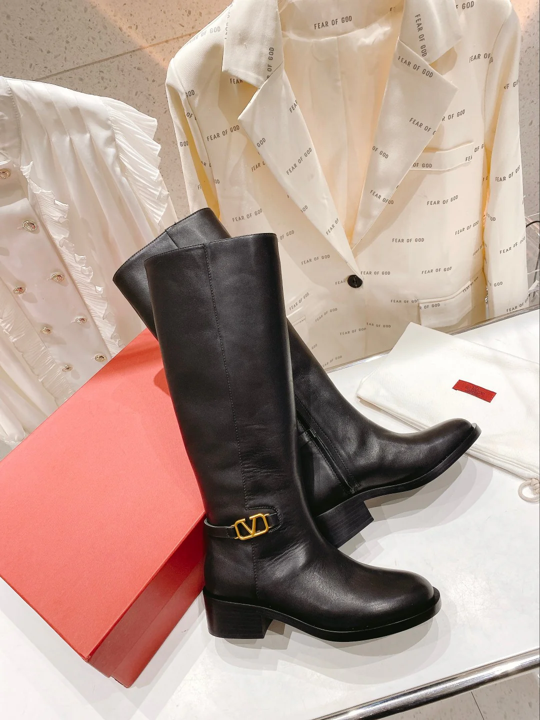 Valentino - Высокие сапоги - Черные