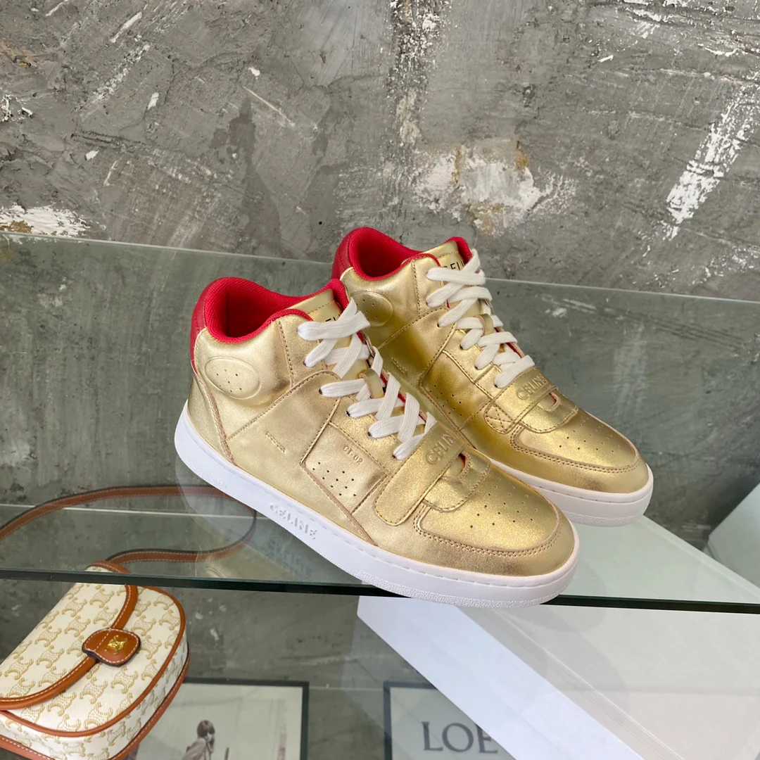 Спортивные высокие кроссовки Celine - унисекс - золотистые