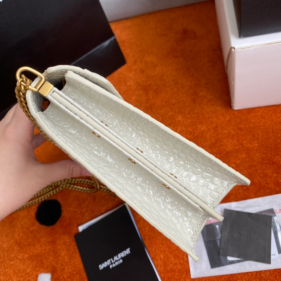 Сумка-конверт YSL Cassandra с крокодиловым принтом - 1 шт.