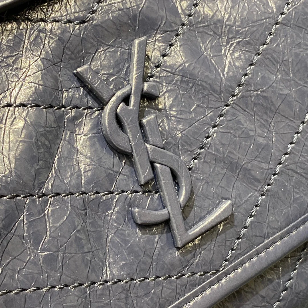 Сумка-мессенджер YSL Niki - темно-синяя - кожа - 22 см