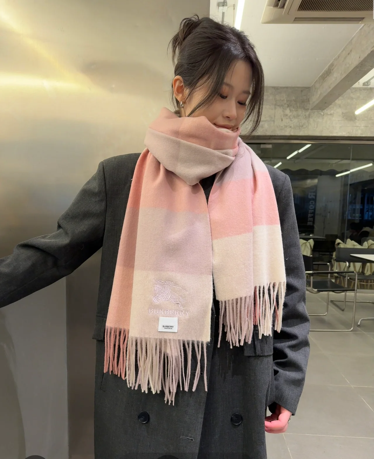 Кашемировый шарф Burberry 2024 Classic Check 180-60