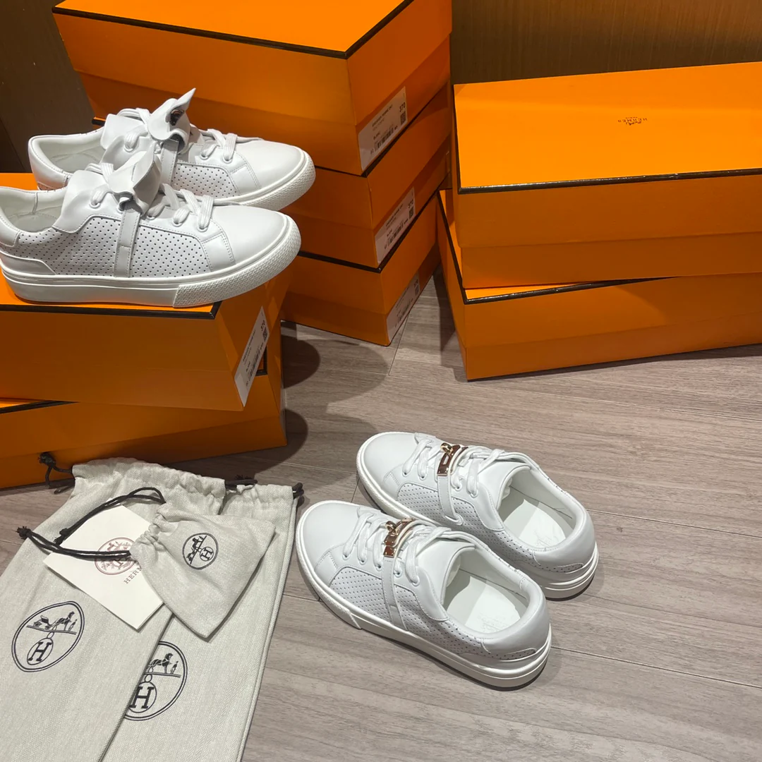 Hermes - Новейшие белые кроссовки Kelly Buckle - Мужские - 3