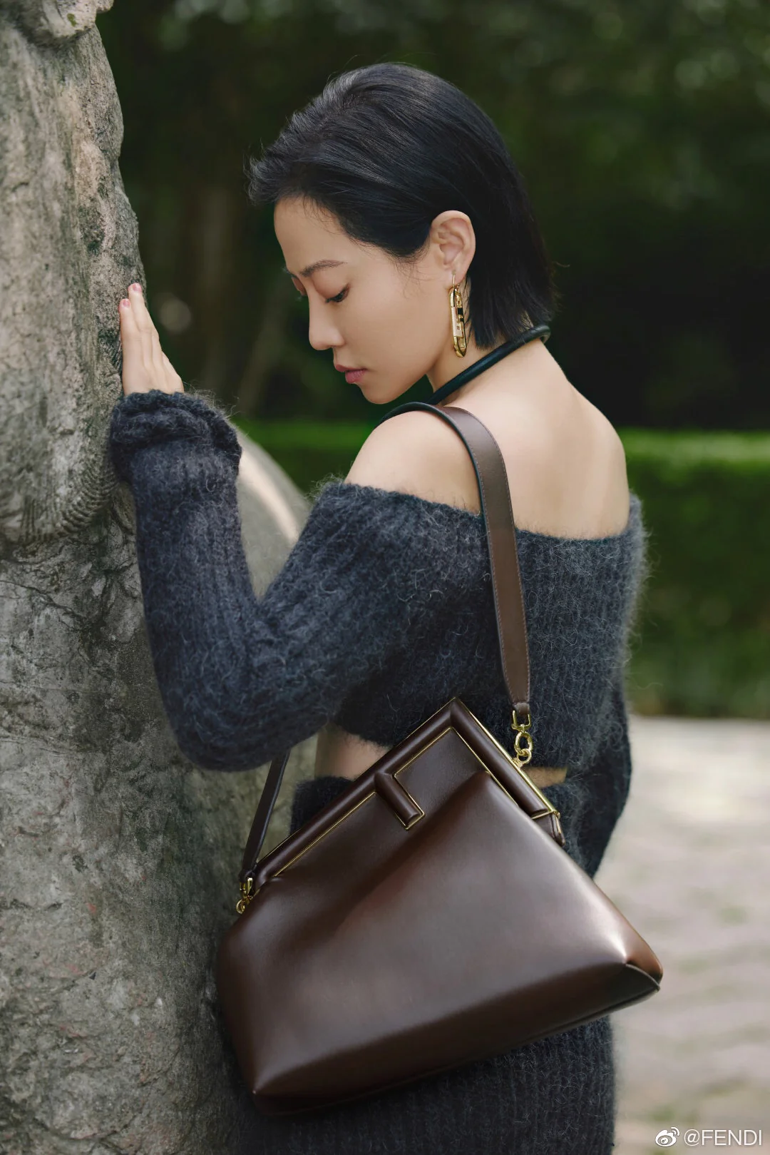 Fendi-first - Сумка из темно-коричневой кожи