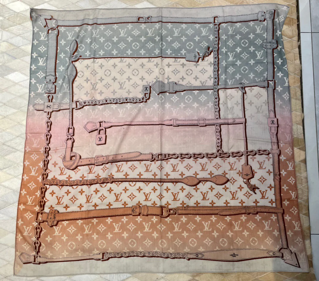 LV - Двусторонний шарф, 110 см - Материал: детский флис