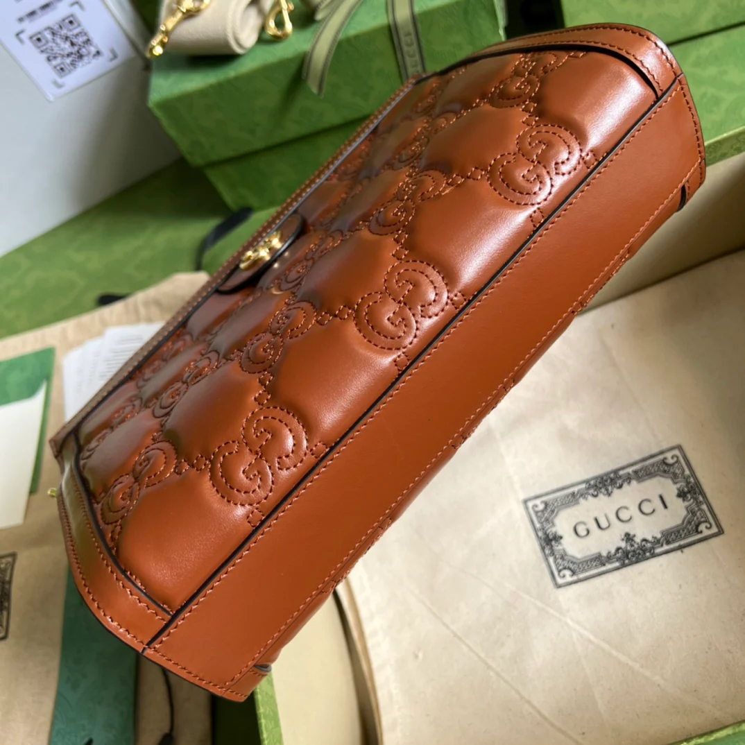 Кожаная сумка Gucci Mattalasse через плечо - 2x6x17-5 см