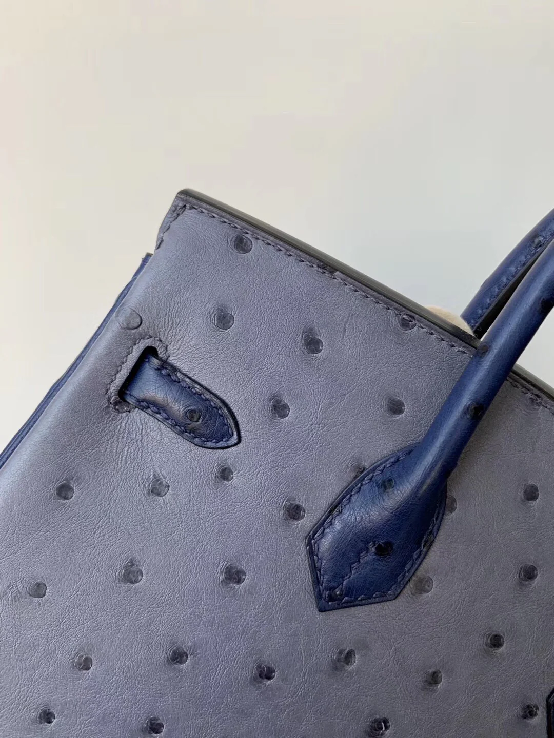 Hermes Birkin 25, пряжка из страусиной кожи с золотой отделкой