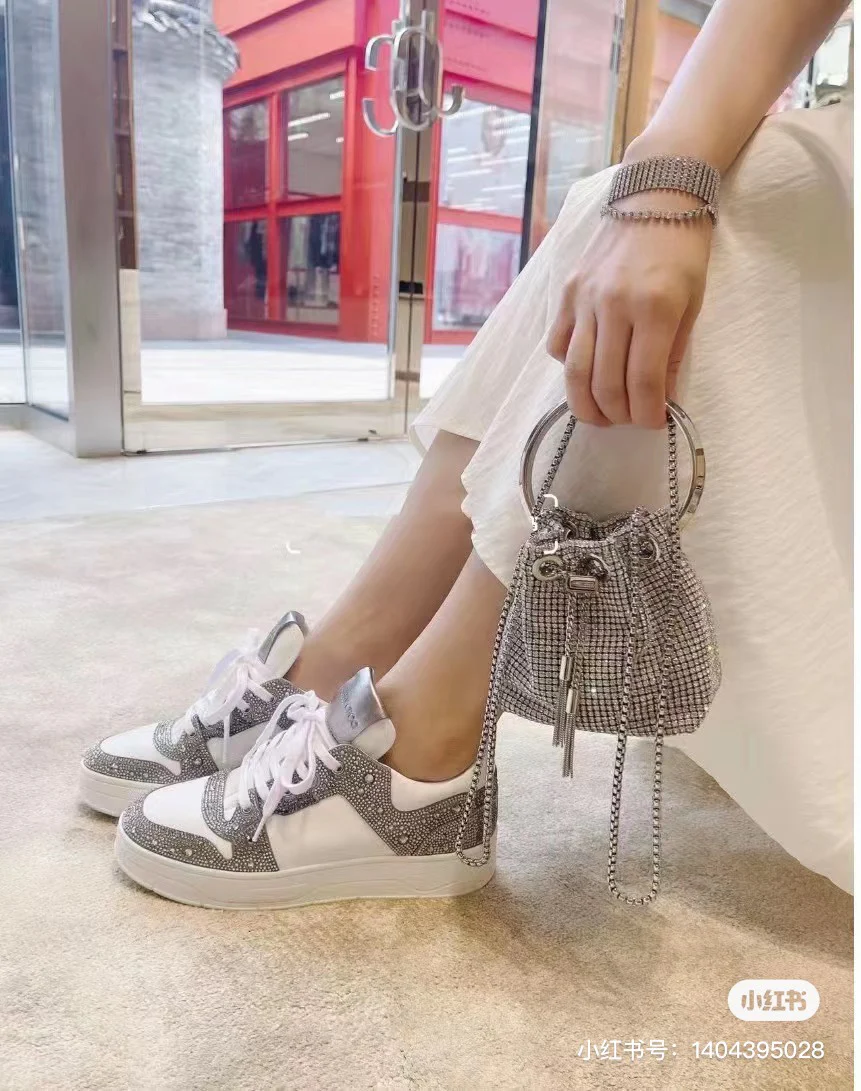 Jimmy - Новинка 2023 года - Повседневная обувь - Белая обувь со стразами